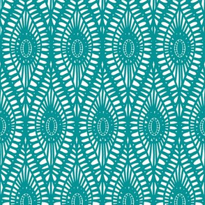 Teal Filigree Lace