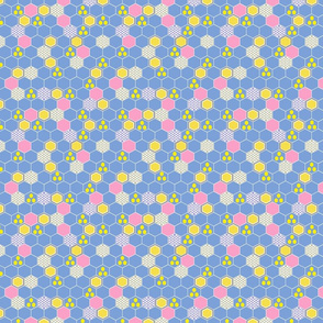 Hexagons blue and pink