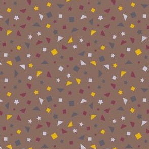 tossed geometrics cinamon brown - small scale