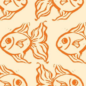 Goldfish Block Print