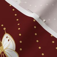 White Eyelet Butterflies | Deep Wine