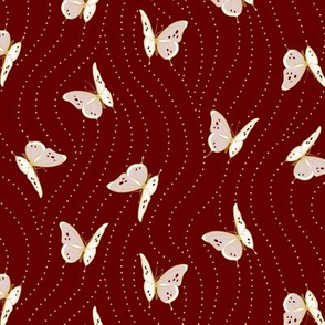 White Eyelet Butterflies | Small | Deep Wine