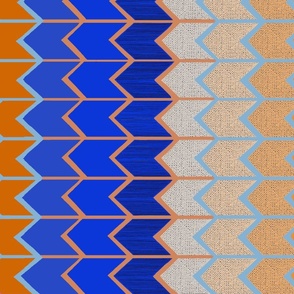 Contemporary Tribal Arrows - Orange Blue
