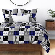 lineman patchwork - buffalo plaid (royal blue) C21