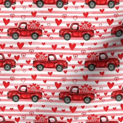 Small Red stripe valentine trucks