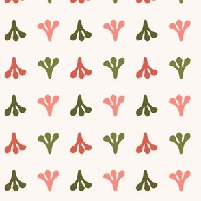 279 - Large scale Modern Fleur de Lis in forest green and peach coral for wallpaper, kids apparel, home decor and curtains.