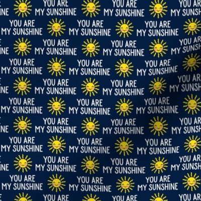 (small scale) You are my sunshine - cute sun - navy - LAD21