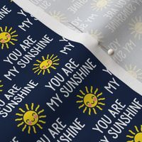 (small scale) You are my sunshine - cute sun - navy - LAD21