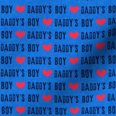 daddy's boy - valentines day fabric - blue - C21