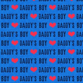 daddy's boy - valentines day fabric - blue - C21