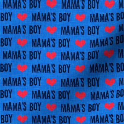 Mama's boy - valentines day fabric - blue - C21