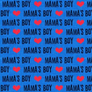 Mama's boy - valentines day fabric - blue - C21