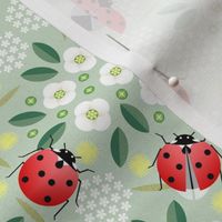 ladybugs and flowers light