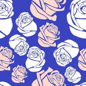 Roses on blue