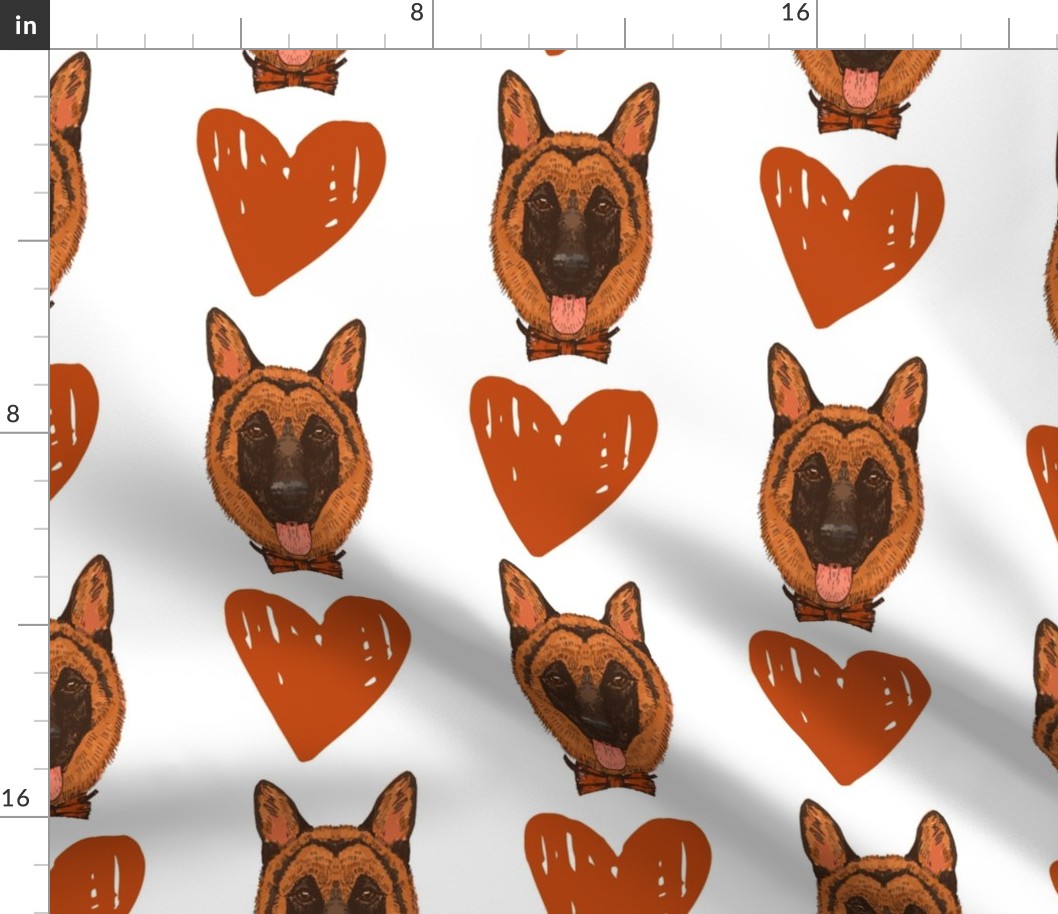 Shepherd dogs with hearts