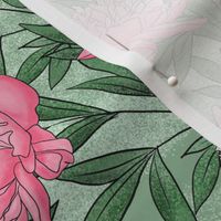 Peony Watercolor Floral Pattern_Sage