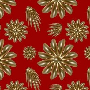  Pearl pattern on red background