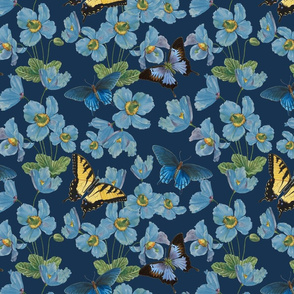 SWALLOWTAIL BLUE POPPY - BLUE POPPY COLLECTION (NAVY)