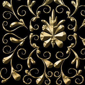  Domassian gold pattern on black background
