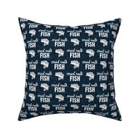 Crawl Walk Fish - bass fishing - navy blue and grey - C21