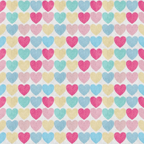 Pastel Hearts Textured