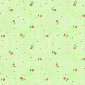 tiny flowers naive simple pastel soft green