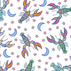 Lobsters, Stars and Moons Pattern