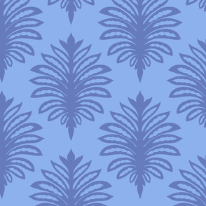 Palm leaf - blue - large