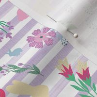 Small Purple Floral Bunny Stripe