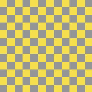 Gray and Yellow Checkerboard 1/2"