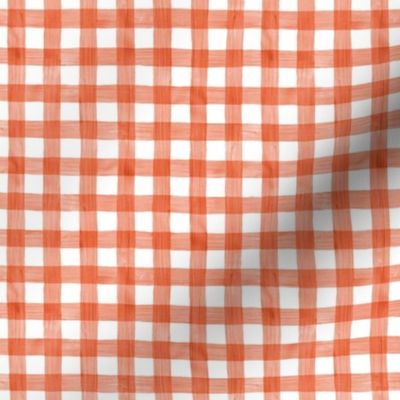 Burnt Orange Watercolor Gingham