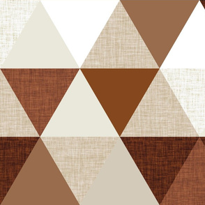 6" triangle wholecloth: penny, sable, spice no. 2, 13-2, champagne, latte