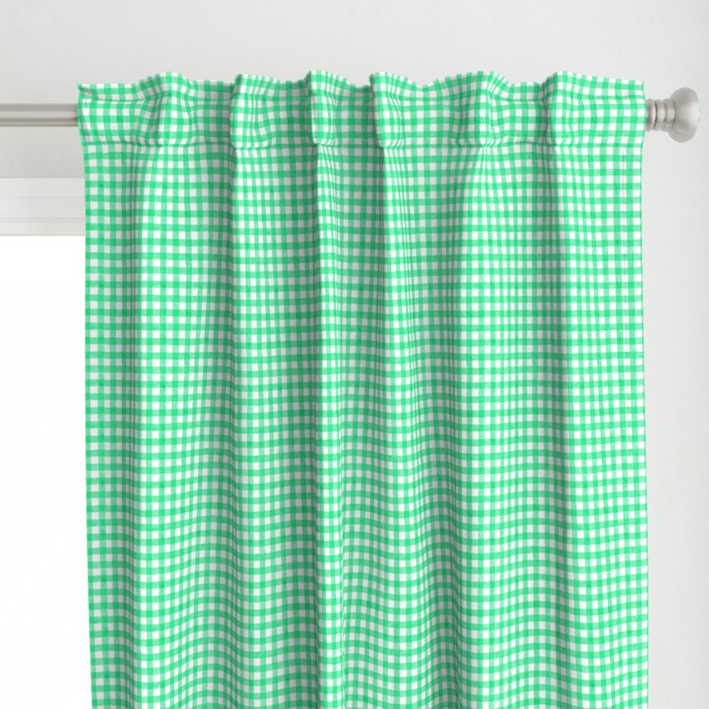 Neon Green Watercolor Gingham