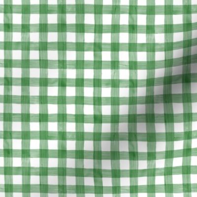 Green Grass Watercolor Gingham