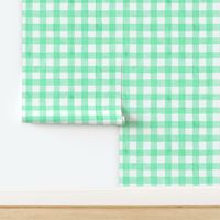 Mint Green Watercolor Gingham