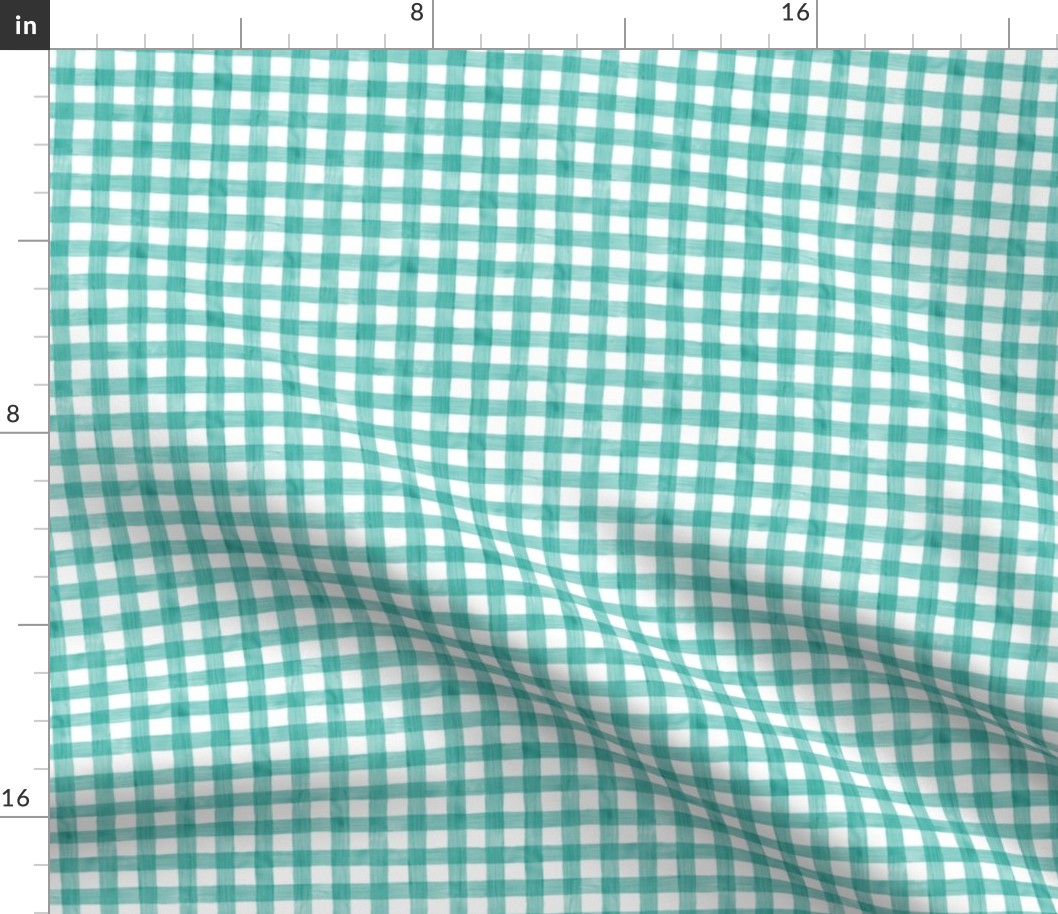 Turquoise Watercolor Gingham