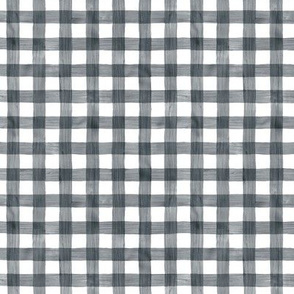 Black Charcoal Watercolor Gingham