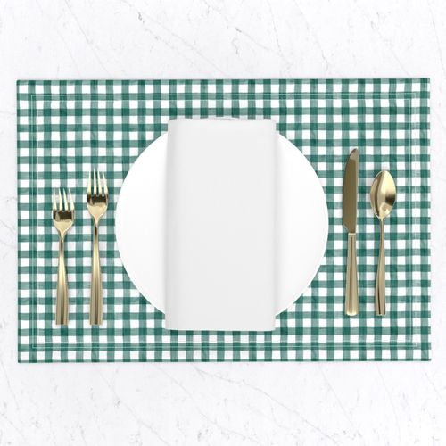 Forest Green Watercolor Gingham