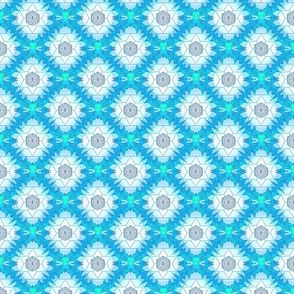 Blue Geometric Flowers