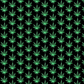 Small Neon Green Marijuana Leaves
