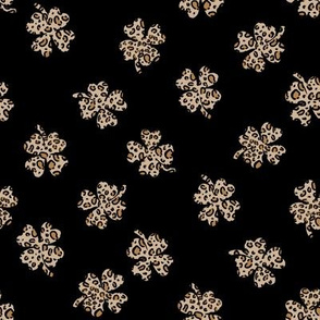 leopard shamrock fabric - St. Patricks day fabric - Irish - black