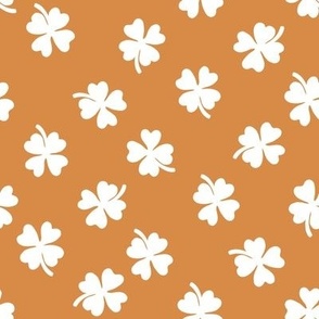shamrock fabric - st. Patricks day design - caramel