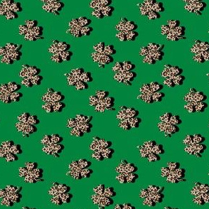 SMALL leopard shamrock fabric - St. Patricks day fabric - Irish - green