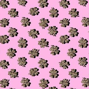 SMALL leopard shamrock fabric - St. Patricks day fabric - Irish - pink