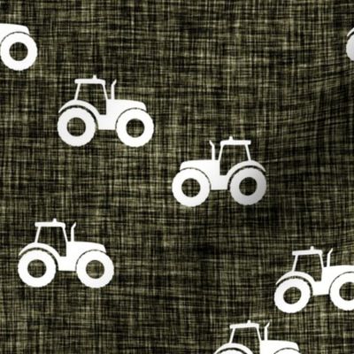 olive linen tractors