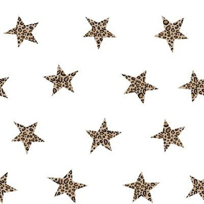 leopard star fabric - trendy fashion design - white