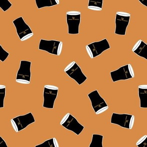 stout beer fabric - beer lovers design - caramel