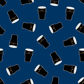 stout beer fabric - beer lovers design - navy