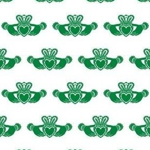 claddagh fabric - celtic ring fabric - white