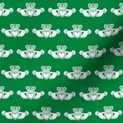 claddagh fabric - celtic ring fabric - kelly green